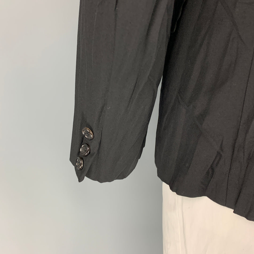 COMME des GARCONS HOMME PLUS Size L Black Wrinkled Wool / Mohair Jacket