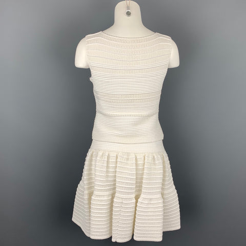ALAIA Conjunto de falda y top sin mangas de punto texturizado blanco talla S