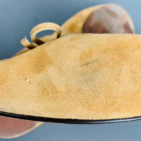 POLO by RALPH LAUREN Size 11 Camel Suede Bow Flats