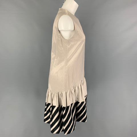 STELLA McCARTNEY Taille 6 Robe sans manches en cupro en coton noir beige
