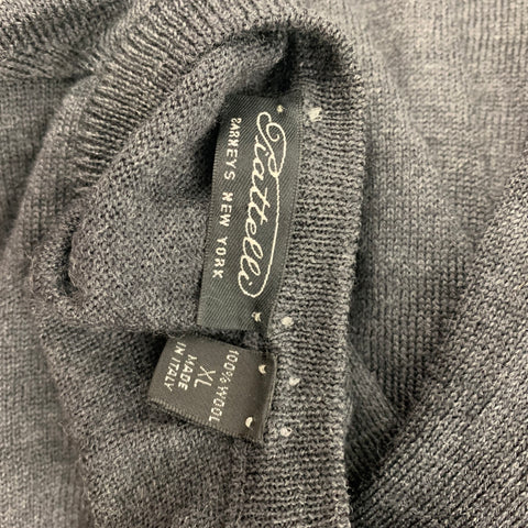 PIATTELLI Taille XL Pull à col rond en laine grise