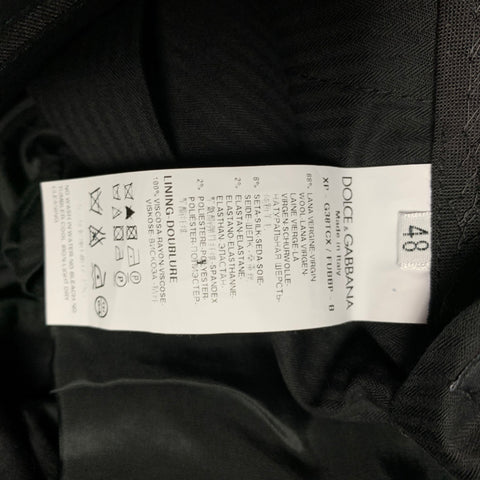 DOLCE & GABBANA Size 32 Black Wool Blend Tuxedo Dress Pants