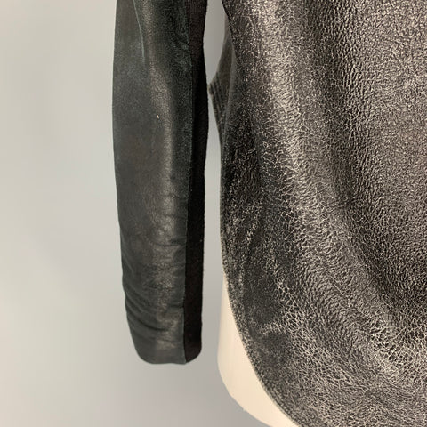 RICK OWENS Size L Grey Cream Lamb Shearling Coat