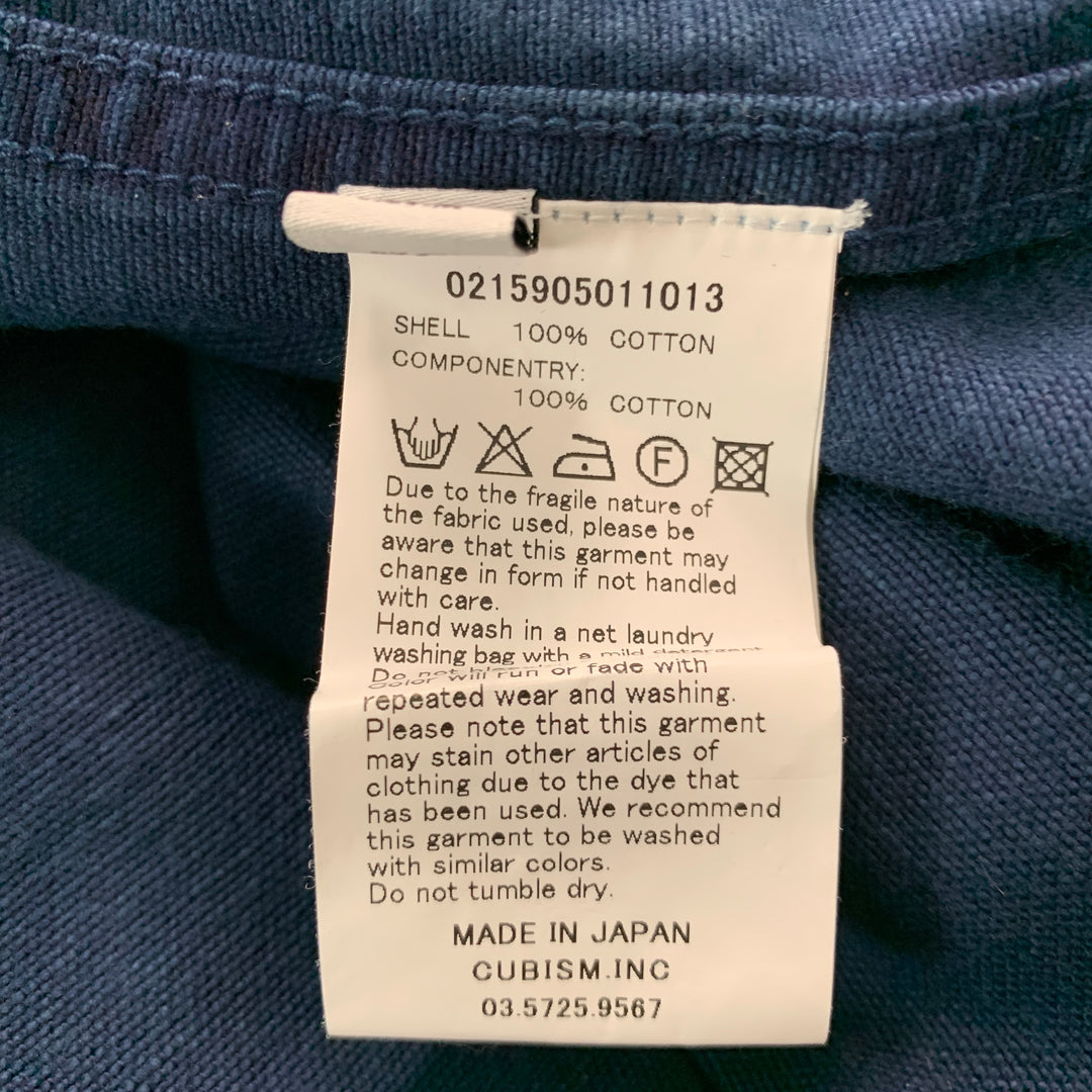 VISVIM Size L Indigo Cotton Lhamo Long Sleeve Shirt