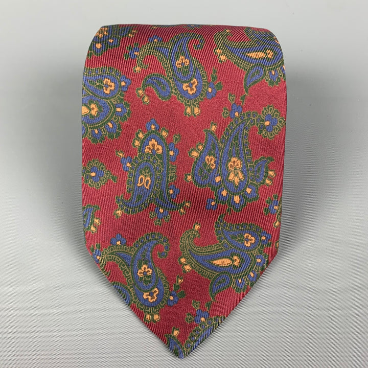 ETRO Burgundy Paisley Silk Tie