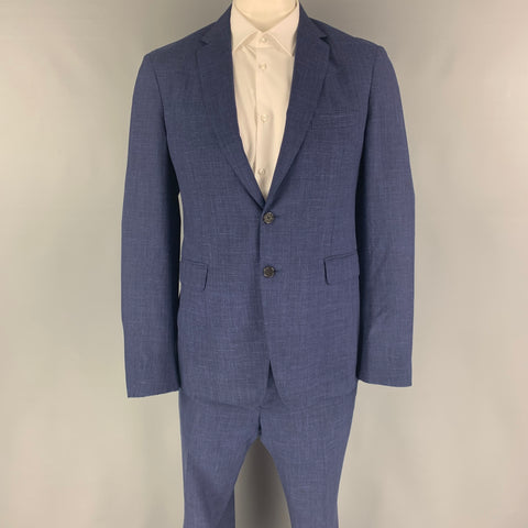 BURBERRY Size 42 Navy Blue Wool Blend Notch Lapel Suit