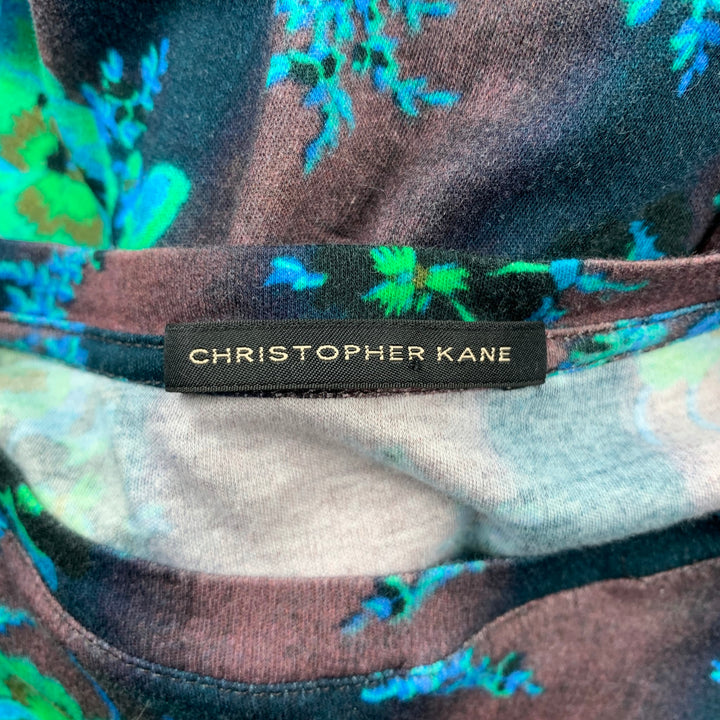 CHRISTOPHER KANE Size M Multi-Color Jersey Floral Cotton Short Sleeve Pullover