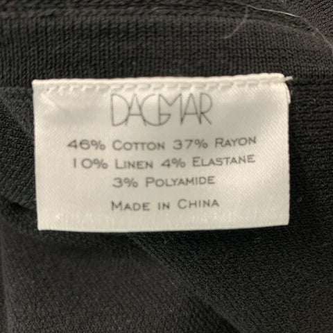 DAGMAR Size M Black & White Cotton Blend Marbled Dress