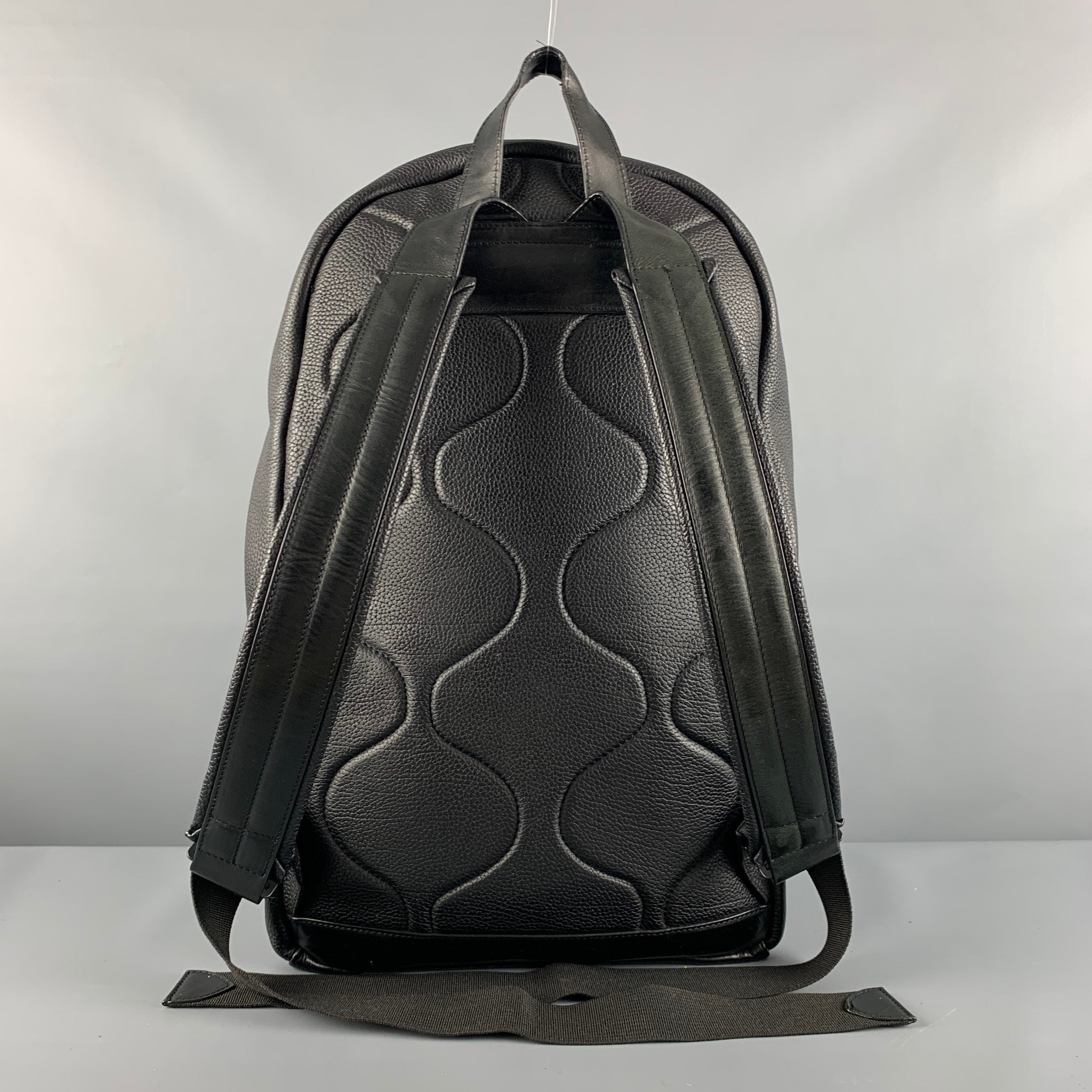 RAG BONE Size Black Pebble Grain Leather Backpack Sui Generis Designer Consignment