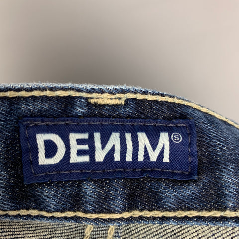 DENIM Size 34 Blue Distressed Cotton / Polyurethane Jeans