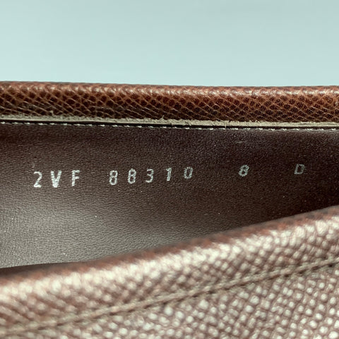 SALVATORE FERRAGAMO Twist Taille 8 Mocassins en cuir galet marron foncé