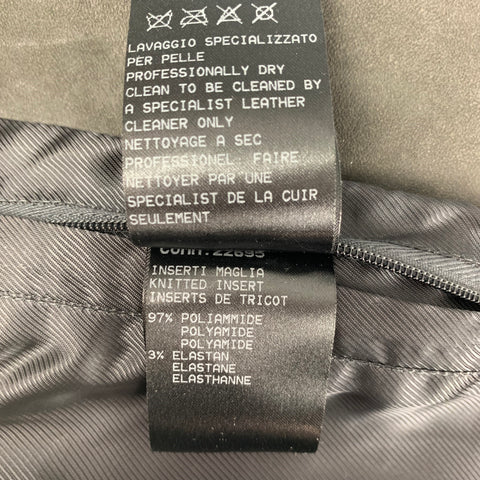 NEIL BARRETT Size M Charcoal Grey Sheep Skinny Fit Leather Jacket