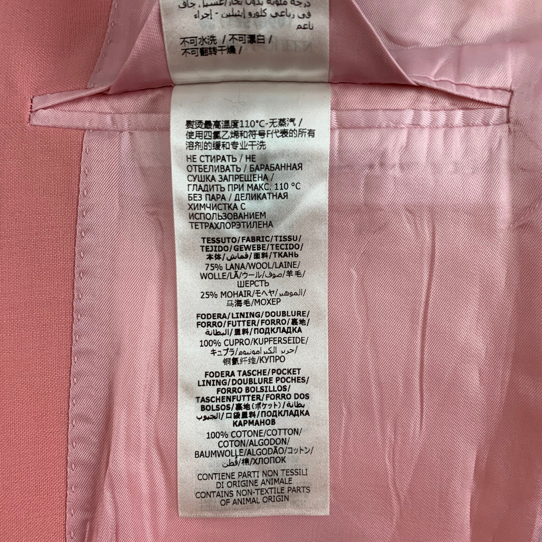 ALEXANDER MCQUEEN Size 38 Pink Wool Mohair Notch Lapel Suit