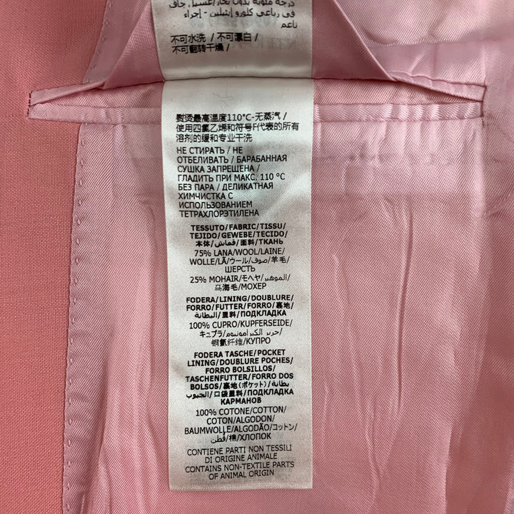 ALEXANDER MCQUEEN Size 38 Pink Wool Mohair Notch Lapel Suit