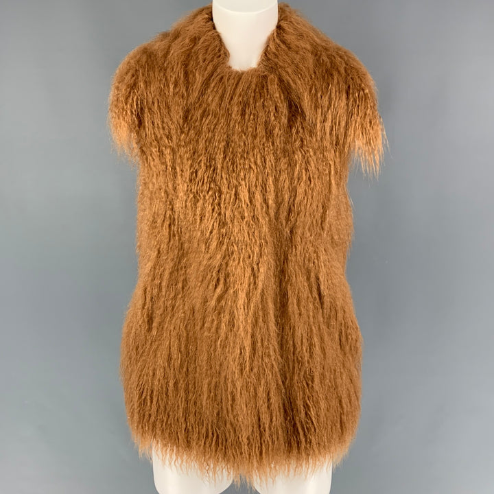 STELLA McCARTNEY 2015 Size XS Brown Modacrylic Faux Fur Vest