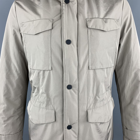EREDI PISANO Size M Khaki Beige Padded Patch Pocket Winter Jacket