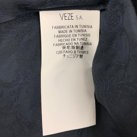 VERSACE COLLECTION Size L Navy Jacquard Viscose Cotton Long Sleeve Shirt