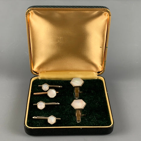 VINTAGE Silver Mother of Pearl Cuff Links