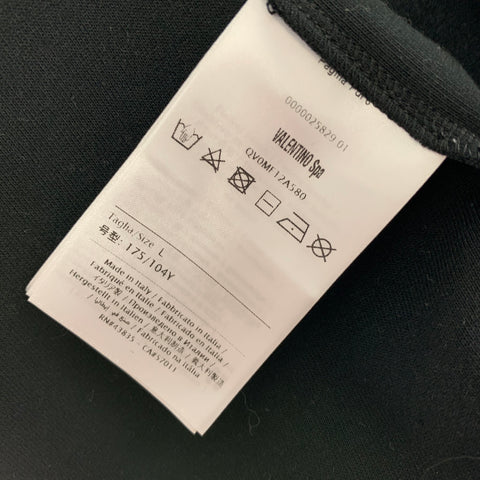 VALENTINO Size L Black Polyamide Cotton Zip Up Jacket