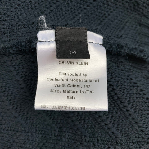 CALVIN KLEIN COLLECTION Size M Navy Knitted Polyester Zip Up Jacket