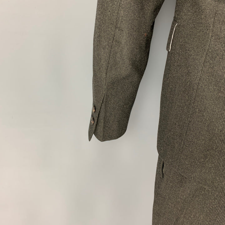 BLACK FLEECE Size 38 Grey Charcoal Grid Wool Notch Lapel 31 31 Suit