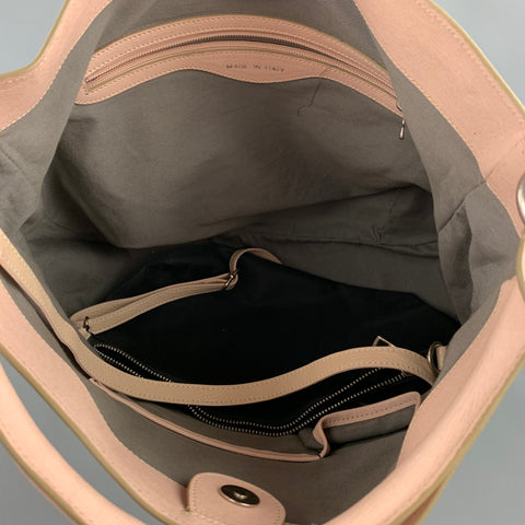 BEVINI Pink & Purple Color Block Leather Tote Handbag