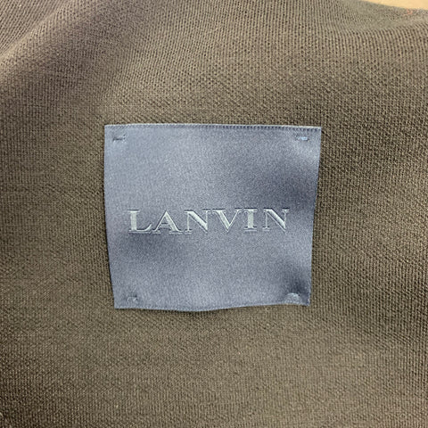 LANVIN Size 36 Black Cotton Wool Notch Lapel Sport Coat
