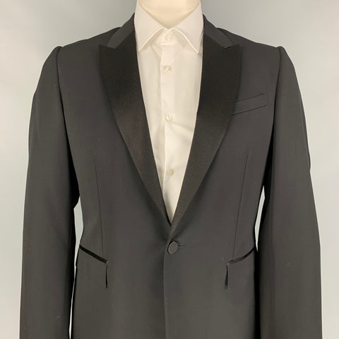 BURBERRY PRORSUM Taille 44 Manteau de sport de smoking en laine noire