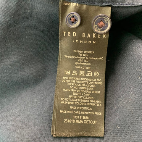 TED BAKER Size M Navy Grey Jaguars Cotton Long Sleeve Shirt