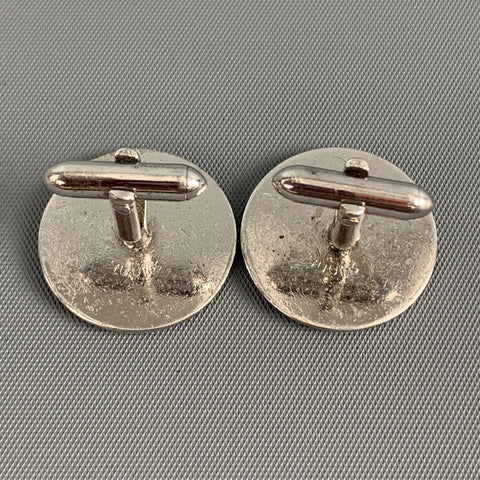 SWANK Silver Embossed Metal Cuff Links