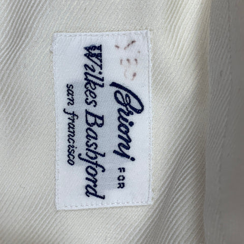 BRIONI for WILKES BASHFORD Size M Cream Cotton French Cuff Long Sleeve Shirt