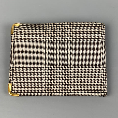 CHRISTIAN DIOR Black White Glenplaid Canvas Bi-Fold Wallet