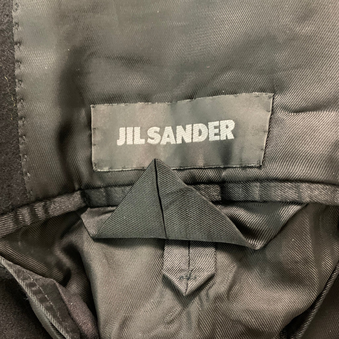 JIL SANDER Size 38 Black Patchwork Wool Single Button Suit