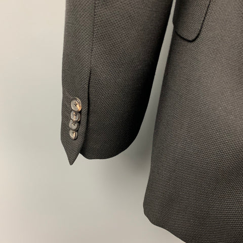 PAL ZILERI Size 40 Long Black Wool Notch Lapel Sport Coat