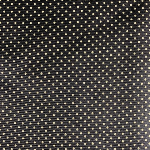 YVES SAINT LAURENT Navy White Polka Dot Silk Satin Pocket Square