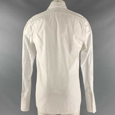 SUITSUPPLY Size M White Cotton Tuxedo Long Sleeve Shirt