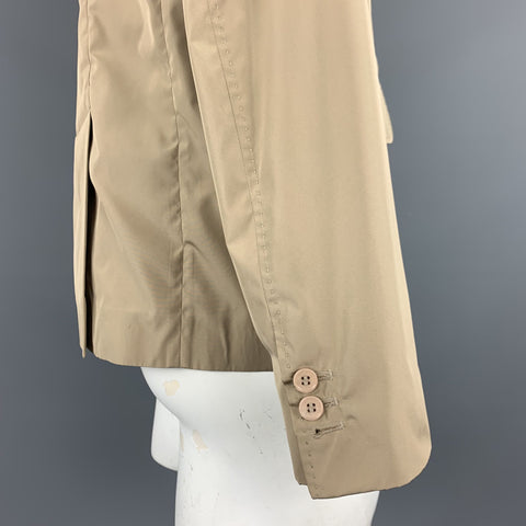 CARVEN Taille 42 Manteau de sport à revers cranté en polyester kaki
