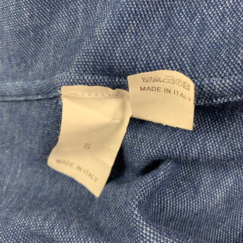 BRUNELLO CUCINELLI Size S Blue Cotton Button Up Long Sleeve Shirt