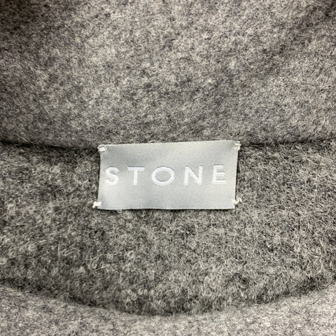 STONE Jersey gris con cuello alto y broches laterales de lana texturizada talla L