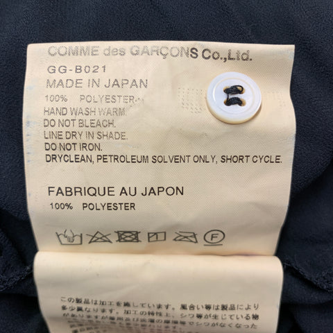 COMME des GARCONS Blusa corta fruncida de poliéster negra talla M