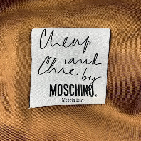 MOSCHINO Size 44 Brown Textured Cotton Bear Embroidery Buttoned Vest