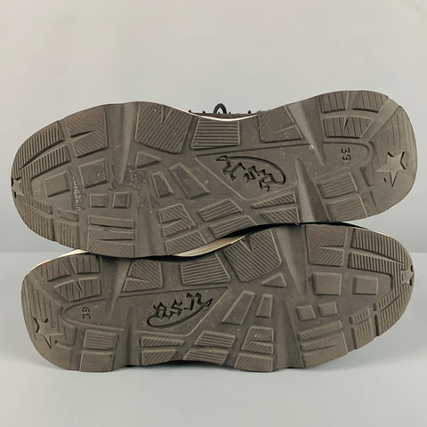 ASH Zapatillas sin cordones de nailon blanco y negro talla 9