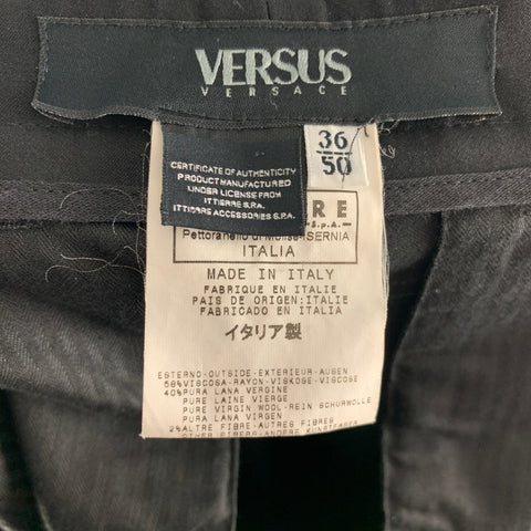 VERSUS by GIANNI VERSACE Size 36 Black Wool Viscose Blend Dress Pants