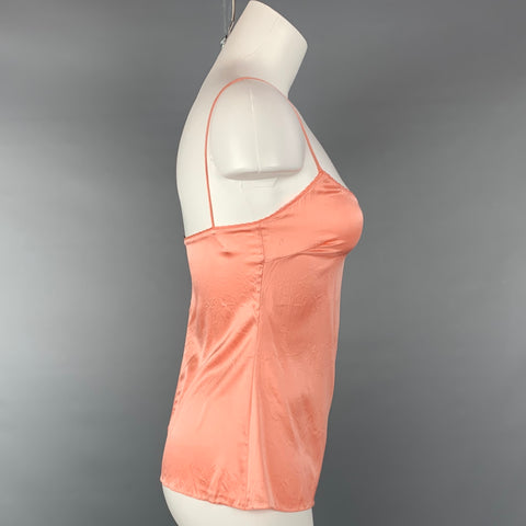 ELIE TAHARI Taille XS Chemisier caraco en soie froissée pêche