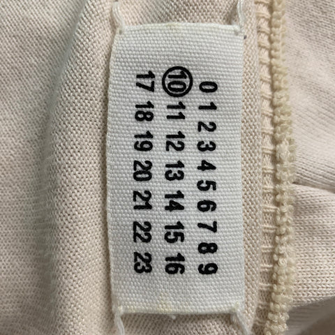 MAISON MARTIN MARGIELA Size M Beige Solid Cotton V-Neck Pullover