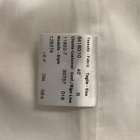 BRIONI Size 4 White Cotton Blazer