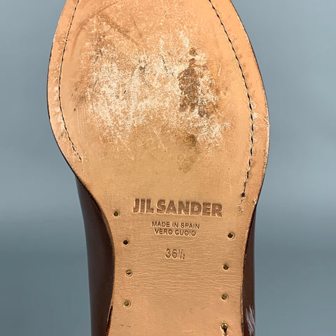 JIL SANDER Size 6.5 Brown Leather Lace Up Shoes