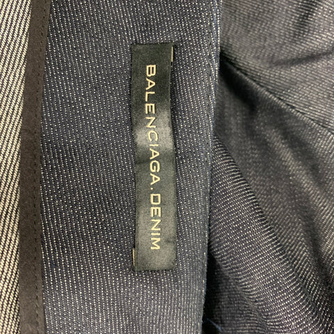 BALENCIAGA Size 4 Indigo Cotton Pencil Skirt