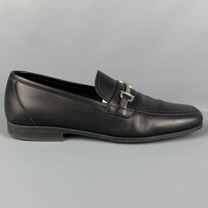 SALVATORE FERRAGAMO Mocassins à mors en cuir noir taille 12