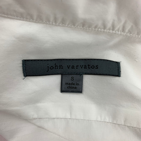 JOHN VARVATOS Size S White Cotton Button Up Long Sleeve Shirt